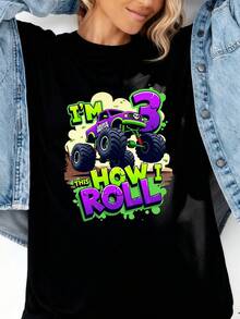 Monster Trucks Are My Jam 3rd Birthday Boy 3 Years Old Bday T-Shirt - Đen 2 - Xem 2