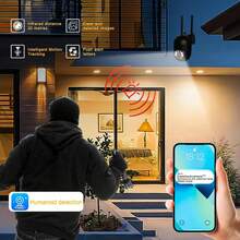 1080P HD WIFI Security Camera, Indoor 355° Night Vision Camera, Two-Way Audio Home Security Camera, 2.4G Home Security System, AI Motion Detection, Color Night Vision, HD Camera, Indoor Surveillance Camera - 黑色 - 查看 8