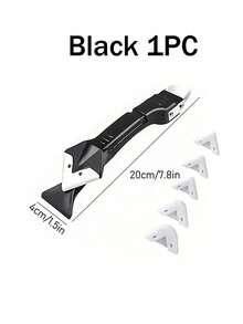 1/2pcs 20cm Stainless Steel Plastic Cleaning Scraper, Used For Filling Seams, Glass And Seam Sealing Scraper Cleaning Tools, Suitable For Kitchen, Bathroom, Floor Gap Cleaning, Home Decoration Tools - Black - View 10