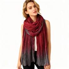 This Is A Scarf With Natural Color Transitions And Artistic Flair. The Fabric Is Light And Soft With A Natural Wrinkled Texture That Not Only Adds To The Scarf's Three-Dimensionality But Also Enhances Its Casual And Elegant Charm. Can Be Used As The Finishing Touch For Outfits, Enhancing The Style's Sophistication And Adding A Gentle And High-End Atmosphere To The Overall Look, Suitable For Various Occasions - trái cam - Xem 8