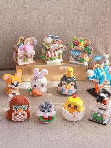 2000+ Pcs New Cute Animal Theme Mini Building Blocks Toy Series, Including Adorable Corgi Puppy, Owl, Dolphin, Rabbit, Kitten And More, Creative Assembly, Suitable For Window Decor, Living Room Decoration, Thanksgiving/Birthday, Holiday Gifts. Stress Relief Toy, Mini Building Blocks, Building Block Bear, Adult Building Blocks - Multicolor - View 4