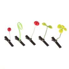 6个可爱卡通草花植物发夹，红、绿、黄三色可选，趣味十足的Artificiashow豆芽鸭嘴发夹，时尚清新可爱男女通用发饰，适合春夏佩戴，儿童、女孩和女士均可使用，日常佩戴、生日派对、个性化造型、礼品、节日头饰、美发工具、发饰、发夹、发卡 - 彩色 - 查看 7