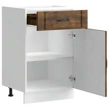 vidaXL Armário de cozinha Lucca chêne fumé bois ingénierie - Castanho - Ver 4