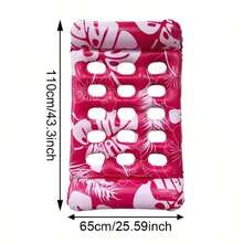 1pc Printed Inflatable Lounger Hammock, Inflatable Floating Mat, Pool Float, Beach Essential Accessory - One Size - View 6