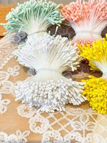 300-380颗/900-1140颗 2毫米哑光花蕊，仿真花配件，花心，花苞，花瓣，适用于DIY手工人造花卉工艺品、花卉装饰、发饰 - 彩色 - 查看 2
