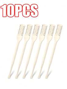 20片/10片/2片装，二合一鼻毛修剪器，双面鼻毛修剪器升级版，便携式360度旋转手动理发剪，男女通用 - 米色 - 查看 10