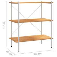 Scaffale vidaXL a 3 livelli bianco e bianco 80x40x92 cm - Bianco - Visualizzare 7