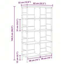 vidaXL Estantería gris Sonoma 82 x 32 x 144,5 cm madera de ingeniería - Gris - Ver 11