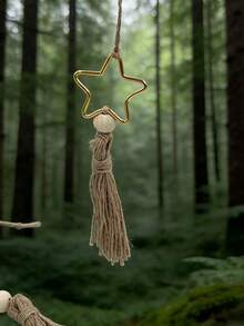 1件金属星月挂饰，带流苏，家居及节日氛围装饰 - 彩色 - 查看 7