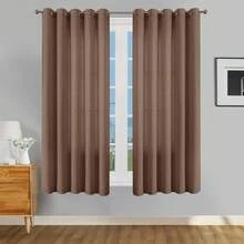 1pc/2pcs Modern Solid Blackout Curtains With Top Loops, Sheer Voile Curtains For Living Room, Bedroom Curtains Balancing Privacy And Light, Deep Brown Curtains - Dark Brown - View 15