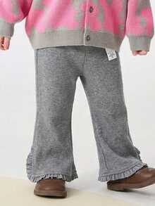 mini bala 女童弹力打底裤，柔软甜美舒适，喇叭裤型，2026春季系列 - 中花灰 - 查看 3