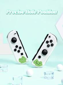 1pc Cartoon Frog Pattern Transparent Glitter Protective Case, Compatible With Nintendo Switch 2 (2025) / Switch OLED Console And Joy-Con Controllers, Best Gift For Switch Players