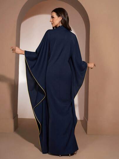 YISIKADO Abayas de mujer modestas con bordado, cuello en V, vestidos árabes holgados, vestidos de fiesta, atuendos de festival para boda, fiesta familiar, invitada y celebración