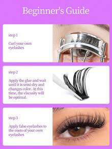 200片高容量60D自粘假睫毛，浓密自然柔软 - C - 查看 6