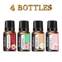 1瓶10毫升水溶性香薰精油补充装，包含薰衣草、百合、香草、玫瑰等10余种香型，有助于放松睡眠、清新空气，适用于加湿器，情人节、婚礼用品。