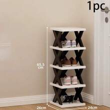 1 Set Creative 2/5/9 Tier Narrow Shoe Rack, Compact Vertical Shoe Organizer, Space-Saving Corner Shoe Shelf, DIY Independent Shoe Cabinet, Suitable For Entryway, Wardrobe, Hallway, Bathroom, Garage And Living Room, Sturdy Structure, Easy Assembly. Ideal Shoe Cabinet For Home And Student Dorms. - Multicolor - View 9