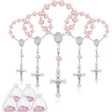 10pcs/Set Baptism Gift Set: Faux Crystal Bracelet With Cross Pendant, Birthday Party And Commemorative Gift Set, Suitable For Baptism And Wedding Parties, Women's Baptism Gift, Birthday Party Gift, Wedding Party Gift, Bridal Shower Gift, Anniversary Party Gift, Suitable For Mothers, Couples, Best Friends, Daily Wear, And Mother's Day Gift. - Multicolor - View 3