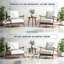 Mesita Lateral Minimalista para Sala de Estar,Set de 2 Mesas de Centro.Mesita Lateral Triangular,Mesa Auxiliar para el hogar.Coffee Table, para Sala de Estar y Balcón Hogar y Oficina. (Blanco) - Blanco - Ver 7