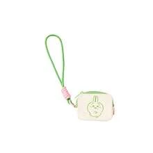 Miniso 千川系列兔兔皮革耳机收纳包（绿色）：优质PU皮革材质，顺滑拉链，便携式粉色编织挂绳，适合收纳耳机/充电线/小配件，实用小巧主题收纳袋（1个） - 綠色 - 查看 5