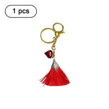New Creative Heart & Letter Tassel Keychain - A - View 10