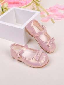Girls Princess Shoes, Cute Bow Tie Pink Infant Shoes, Spring/Summer Children Shoes, Flat Leather Shoes With Magic Tape & Beads For Little Girls, Baby Ballerina Shoes - Pink - View 11