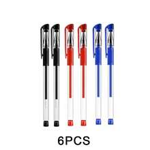 6-15pcs/Set European Standard Neutral Carbon Office Signature Pens, 0.5mm Bullet Tip, Red, Blue, Black, Student Stationery, Back To School Season - Multicolor - View 12