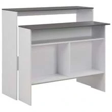 vidaXL Tavolo da bar con 2 dessus de table Blanc e Gris 130x40x120 cm - Bianco - Visualizzare 1
