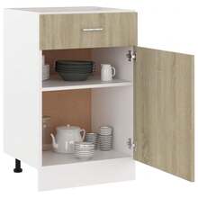 vidaXL Armoire à tiroirs inférieure "Lyon" Chêne Sonoma 50 x 46 x 81,5 cm Bois d'ingénierie - Tabac - Voir 4