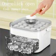 This One-Piece Ice Cube Tray Is Specially Designed For Homemade Ice Cubes, With Large Capacity, Very Suitable For Small Refrigerators, And Comes With A Lid. This Double-Layer Ice Storage Container Allows For Combined Storage. - Multicolor - View 2