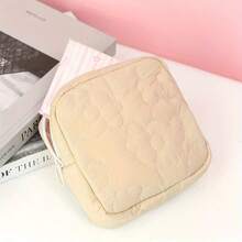 1/2 chiếc túi đựng mỹ phẩm nhỏ, túi mini đựng đồ trang điểm bằng vải nhung kẻ, túi đựng mỹ phẩm dễ thương cho nữ với các ngăn nhỏ bên trong. - Nhiều màu - Xem 13