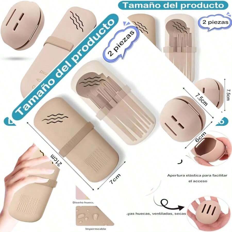 Estuche para brochas de maquillaje, adecuado para viajes y uso diario, mantiene herramientas limpias - como en la foto - Ver 1