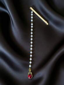 Retro Bohemian Style Brides Hair Accessories Faux Pearl & Crystal Hair Chain /Hairpin Suitable For Women's Weddings Wear,Festival Jewelry Accessories