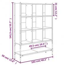 vidaXL Bibliothèque negro 102x30x141,5 cm madera ingeniería - Negro - Ver 10
