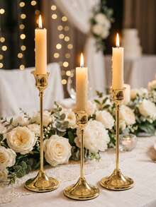 3 件/6 件/12 件复古优雅烛台 12 件套 - 金属和铝制桌面烛台，彩绘，非常适合结婚周年纪念、家居和酒店装饰、季节性和节日餐桌装饰（不含蜡烛）、房间装饰、礼物 - 彩色 - 查看 2