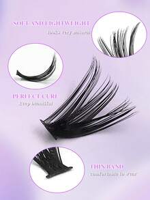 200pcs Curled & Voluminous False Eyelashes, 60D Mixed Length, Soft & Natural Mink-Like Lashes, Suitable For All Makeup Styles - CC - View 3