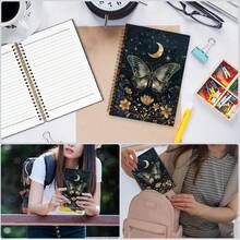 Nvucamd Gothic Celestial Butterfly Spiral Notebook, Witchy Moth Floral Journaling Notebooks For Women, Vintage Butterfly Moon Journal Notebook, Gothic Moth Gifts Office Supplies, 5.5x8.3 Inch - 蝴蝶 - 查看 4