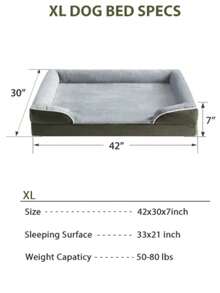 Pet Beds For Large Dogs, Dog Bed For Large Dogs, Big Dog Bed For Large Dogs, Xl Dog Beds For Extra Large Dogs Washable, Dog Beds Large, Xl Dog Bed Washable, Washable Waterproof Dog Bed, Dog Bed For Large Dogs - Orthopedic High Quality Puppy Beds With Removable Washable Cover, Egg Crate Foam Pet Mat, Suitable For Pet Up To 65 Lbs, Dog Bed, Dog Beds Large Sized Dog, Pet Bed, Dog Beds,Dog Beds Large Sized Dog,Large Dog Bed, Dog Bed Large, Dog Bed Orthopedic, Large Dog Beds, Dog Bed Large Size Dog, Large Dog Beds With Washable Covers, - Xám - Xem 8