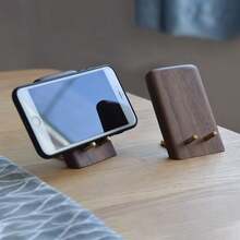 1pc Wooden Desktop Phone Lazy Stand Creative Black Walnut Simple Universal Tablet IPad Support Stand Light Luxury Ornament Phone Stand ﻿ - Multicolor - View 9