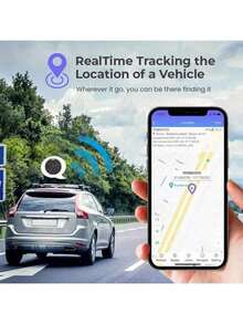 Mini GPS Tracker, 1 Count Car GPS Tracker With Weatherproof Magnetic Case, Batteries Powered Hidden Car Tracking Device - màu đen - Xem 4