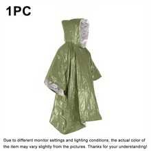 1/2 件装便携式应急求生雨衣斗篷 - 橙色和绿色，47.24 英寸，PE 薄膜双面隔热雨衣毯，隔热应急毯，反光设计增强可见度，户外多功能三合一雨衣，适用于徒步旅行、露营、车载求生毯和便携式雨披。 - 彩色 - 查看 17