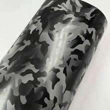 1pc Black Ghost Camouflage Car Wrap Decal, DIY Carbon Fiber Forged, Personalized Car Sticker With Vinyl Adhesive, Suitable For Motorcycle, Skateboard, Car Wrap, Color Change Film, Car Modification