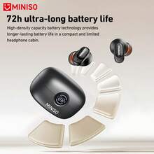 MINISO MS105 Earbud Nirkabel, Portabel Ultra Ringan | Terjemahan AI Cerdas, OWS Pure Bass, Latensi Rendah, Anti-Jatuh, Antarmuka USB-C dengan Casing Pengisian Daya, Mikrofon Ganda Terintegrasi, Cocok untuk Olahraga Luar Ruangan, Bermain Game, Kantor, dan Skenario Lainnya - Hitam - View 2