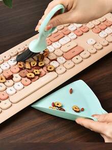 Mini Drawer Desktop Cleaning Brush Set, Includes Dustpan & Broom, Suitable For Cleaning Dining Table, Keyboard, Small Gaps, Pet Waste, Bird Cage - Multicolor - View 4