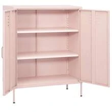 vidaXL Armoire de rangement Rose 80x35x101,5 cm Acier - Rose bonbon - Voir 2