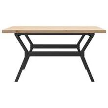 vidaXL Mesa basse cadre en Y 90x90x45,5 cm madera de pino macizo y acero - Marrón - Ver 5