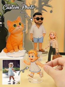 LICVIC صورة شخصية كرتونية مخصصة، ديكور هدية، صورة زوجين أو عائلة جميلة، صورة حيوان أليف مخصصة لمكتب المنزل، هدية تذكارية شخصية، عيد ميلاد، ذكرى، تخرج، ديكور غرفة، خيار تحميل صورة مخصصة، ديكور مكتبي - النمط أ - مشاهدة 1