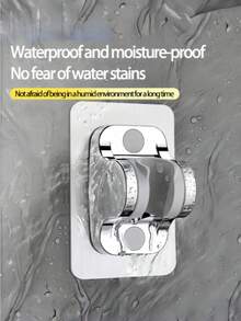 1pc No-Drill Shower Caddy, Adjustable Bathroom Shower Head Holder, Universal Wall-Mounted Shower Base, Suitable For Bathroom And Bathtub,Bathroom Storage,Bathroom Accessories,Bathroom Shelf,Shower Caddy - Silver - View 3