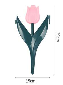 1件人造郁金香花花园装饰塑料围栏，适用于草坪、庭院、户外景观装饰 - 粉色 - 查看 2