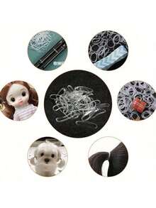 1000pcs Simple Women High Elasticity Hair Ties, Suitable For Daily Use Valentine's Day Valentines Ponytail Holders Hair Elastics Hair Rubber Bands Scrunchies Hair Rope, Hair Bobbles ,Gym Sport Outfit Hair Accessories Head Accessories Elastic Band - Clear - View 6