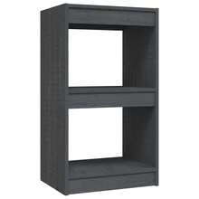 vidaXL Biblioteca gris madera de pin macizo 40x30x71,5 cm - Gris - Ver 2